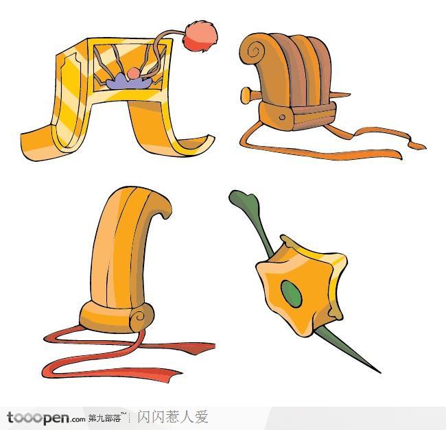 中国风古代卡通服饰帽子