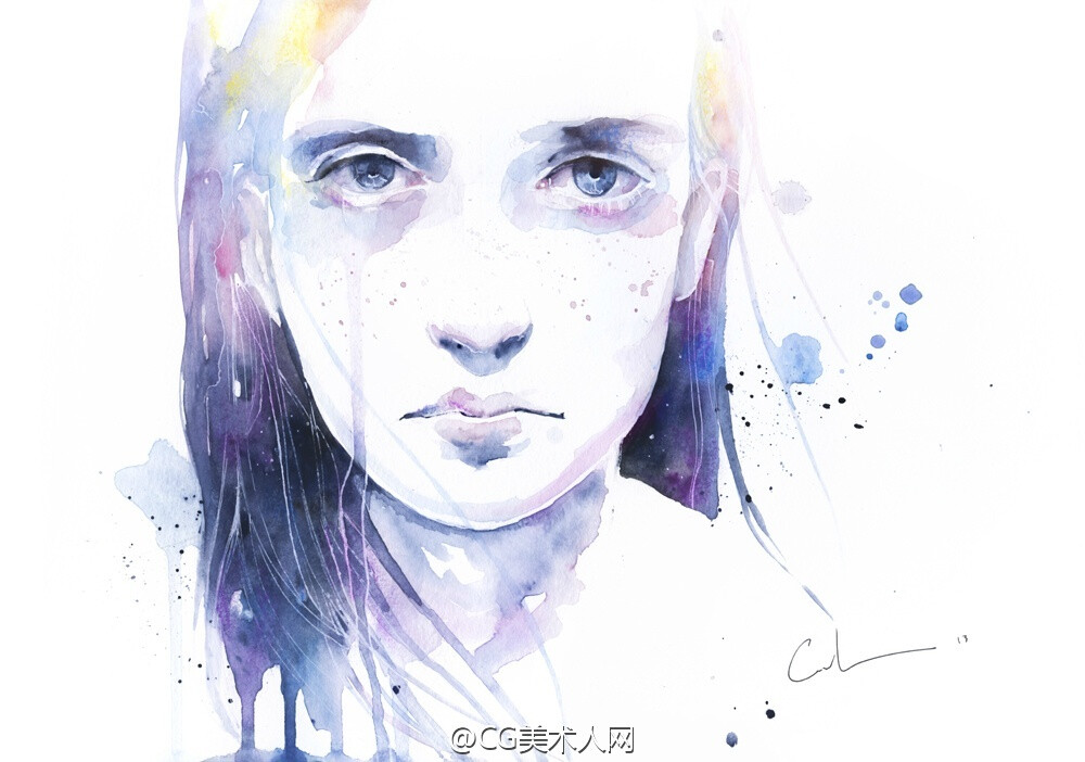 90后意大利女画家agnes-cecile笔下的水彩人物