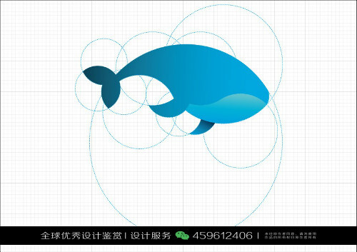 蓝色鲸鱼标准制图动物logo设计标志品牌设计作品欣赏49