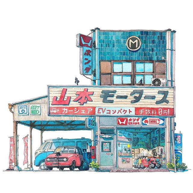 日本水彩店面