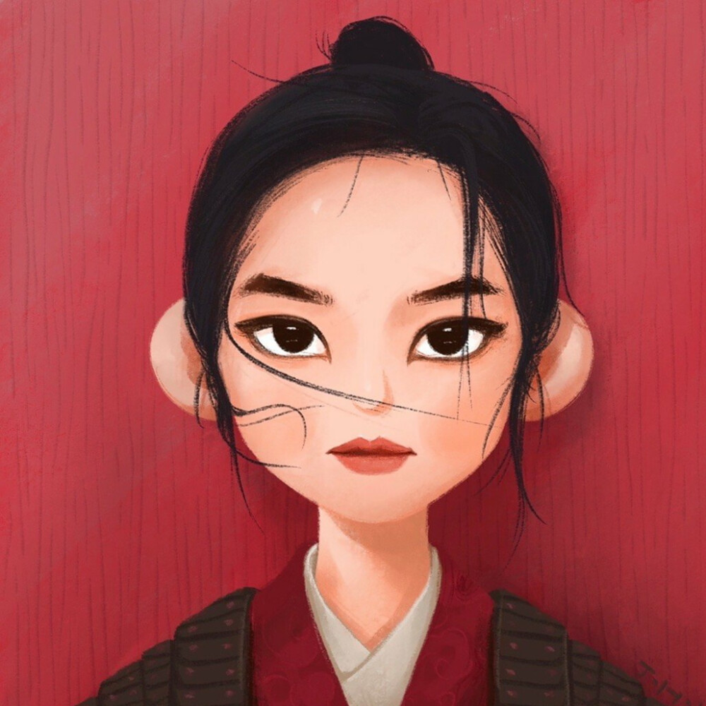 花木兰 mulan 插画 头像 儿童画 手绘 板绘