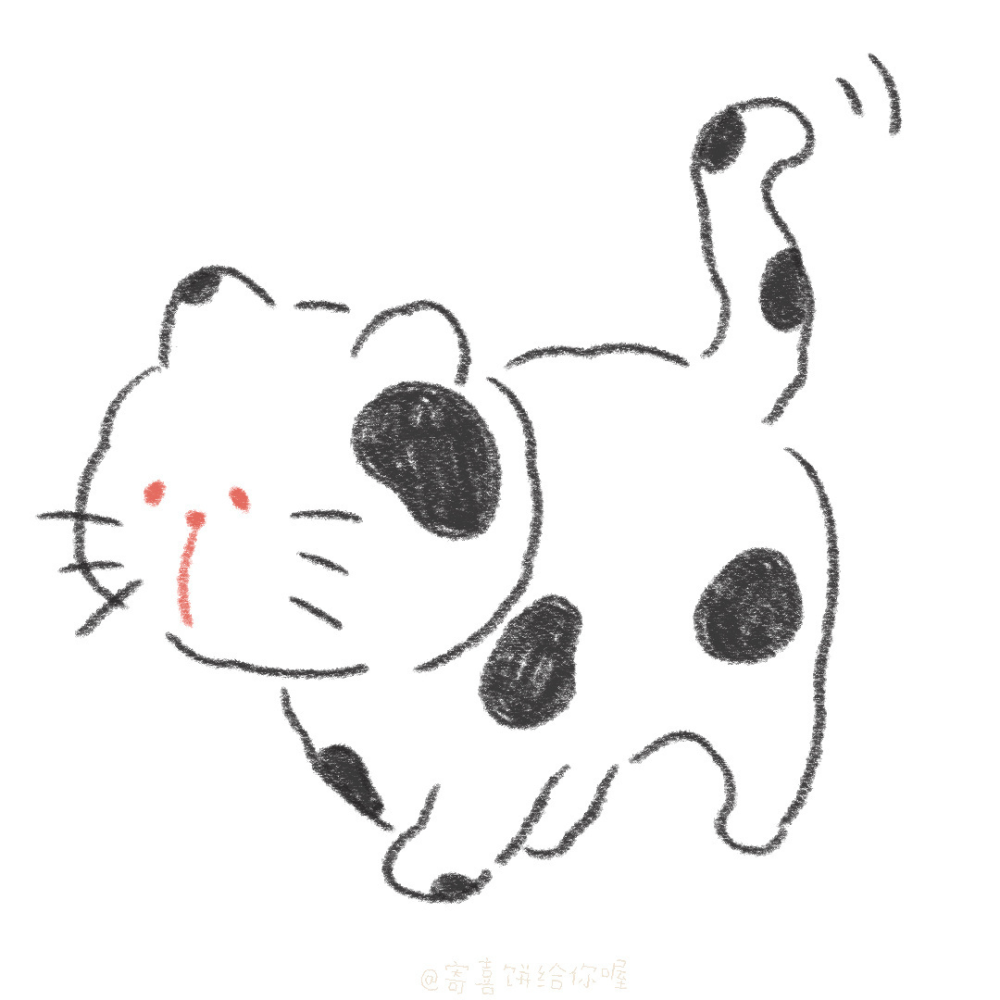 简笔画可爱小猫咪—画师:寄喜饼给你喔