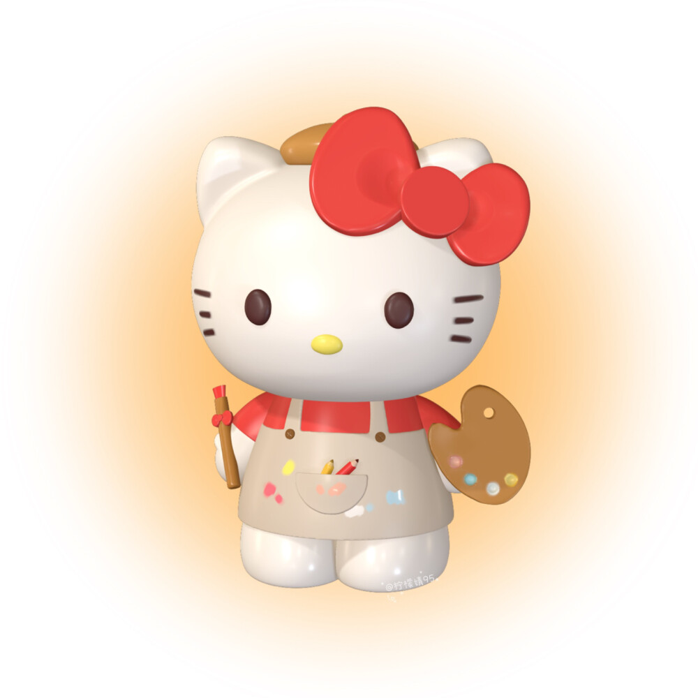 3d hallo kitty 凯蒂猫头像 画家