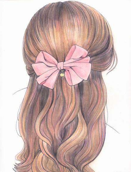 各种漂亮发型的彩铅插画来自margieqh