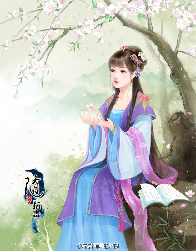 古风美人绘师养猫画画的随随