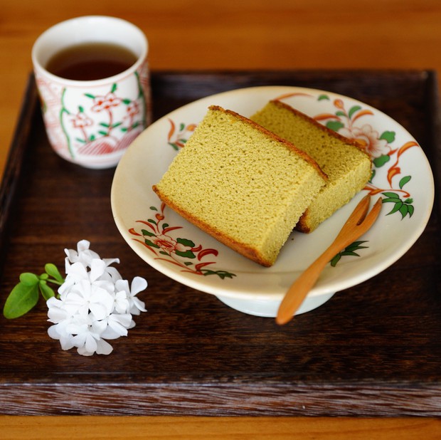 日式点心抹茶长崎蛋糕