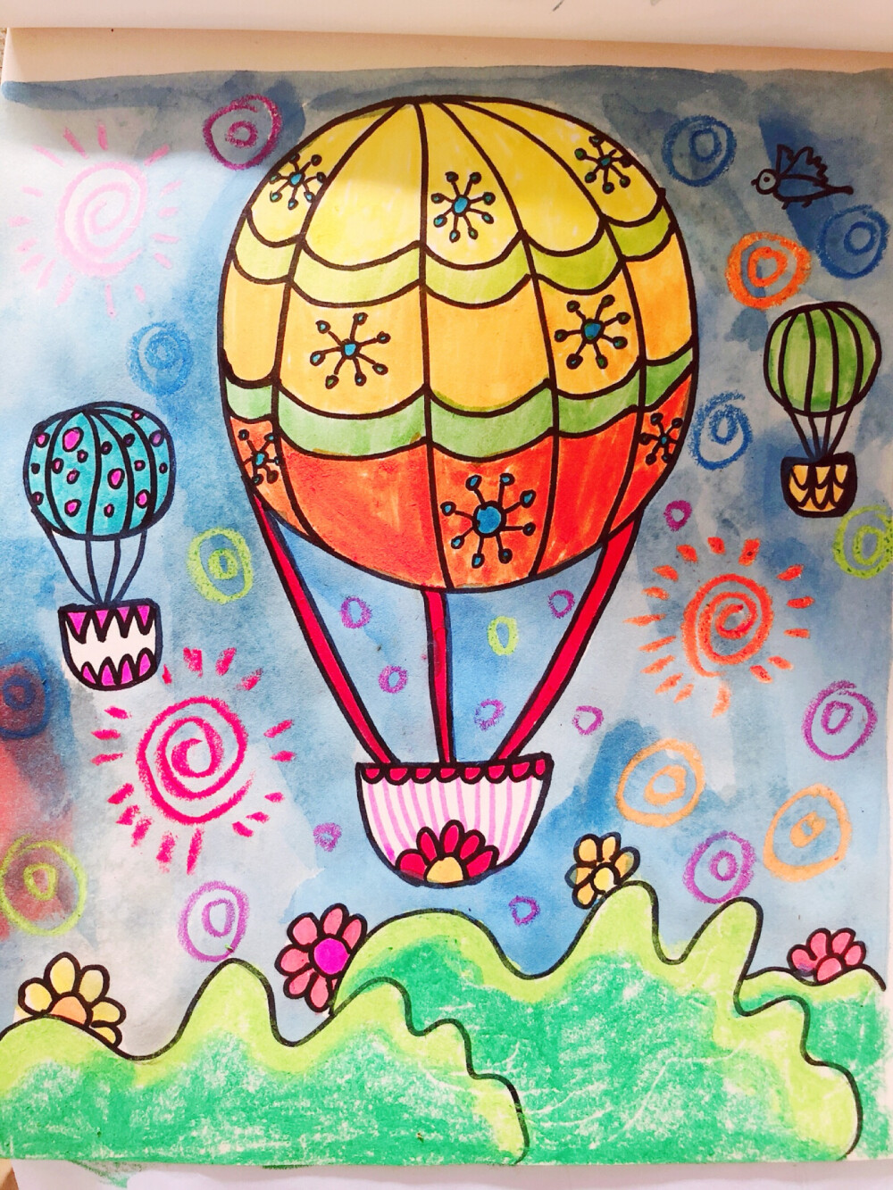 艺绘热气球创意儿童画这周走起676767