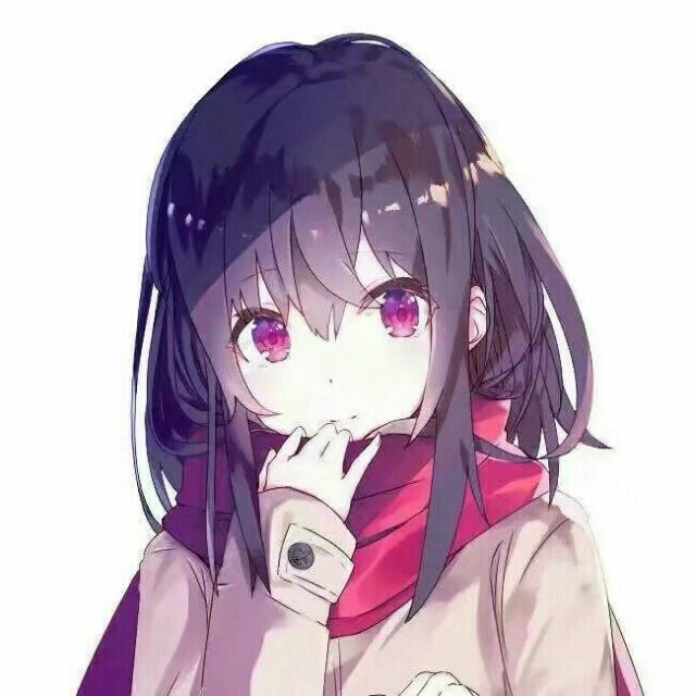 二次元少女黑发紫瞳头像