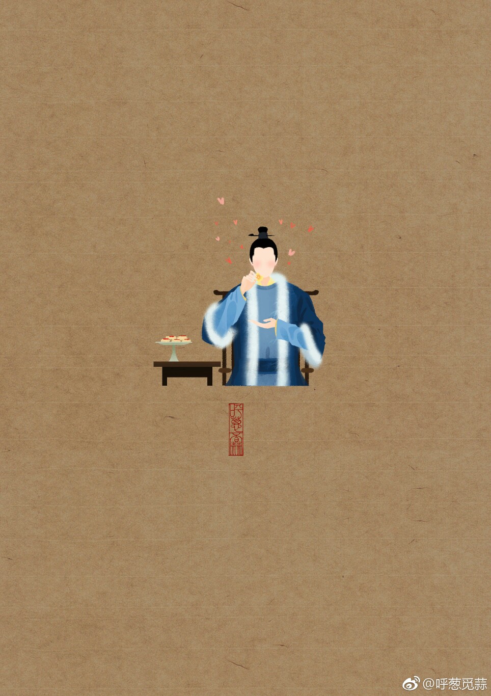 手绘古风无脸画 画师:呼葱觅蒜