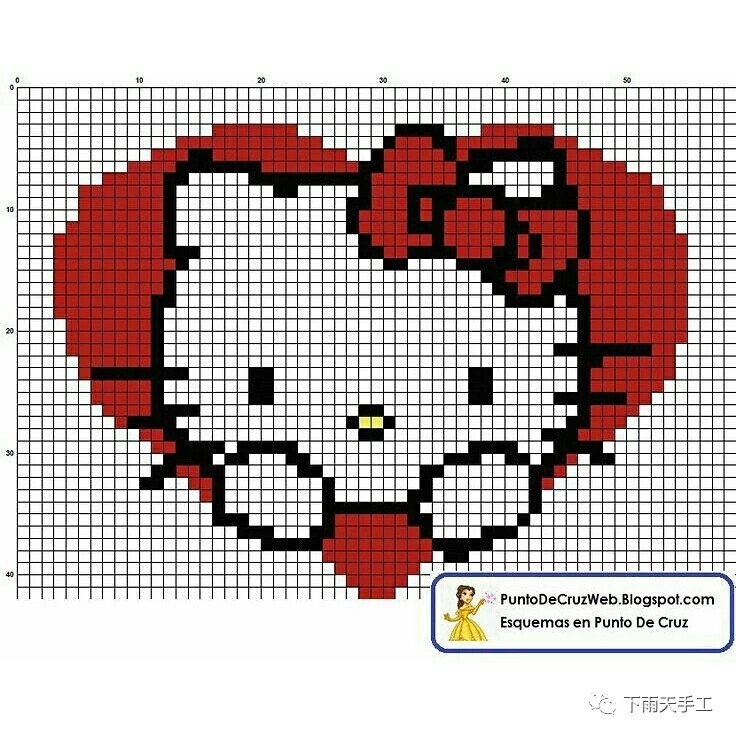 十字绣图纸61kitty猫