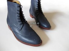 【独家】系带 全牛皮 皮底手工男靴 可加天然羊绒 hand sewn shoe