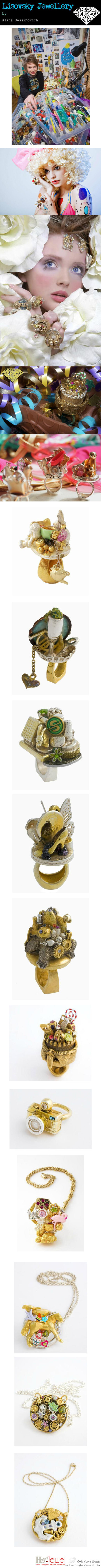 现居伦敦的Alina Jessipovich来自爱沙尼亚塔林，在伦敦时装学院学习的最后一年里，她萌生了将自己迷恋的城市魅力与平时收集的美妙小物结合起来制作珠宝的念头，于是Alina开始绘制草图，将收集品组合塑型，经金银涂层润色修饰，这些"焕然一新"的小雕塑让人无法转移视线，仔细观察便可寻获熟悉符号