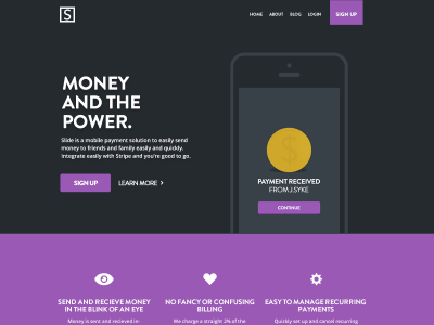 Slide Landing Page