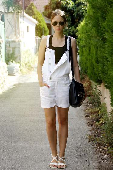 Mango Jumpsuit, Friday's Project Crop Top, Nowistyle Bag, Ray Ban Sunglasses