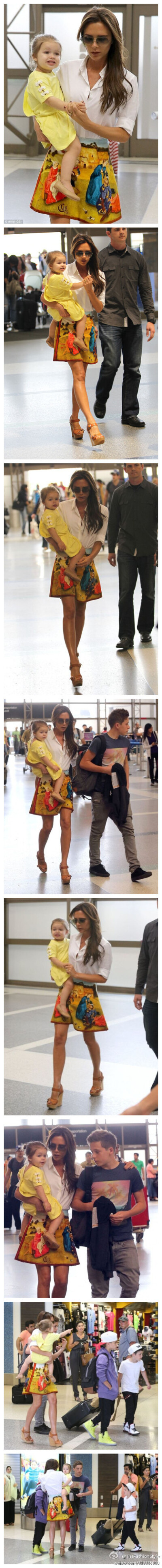 #明星街拍#——#Victoria Beckham# and Kids at LAX 。 2013.06.01 HQ（#高清组图#）