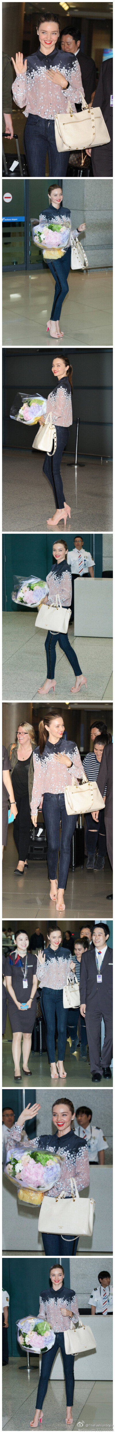 #模特街拍#—— #Miranda Kerr# at Incheon International Airport in Seoul 。 2013.06.11 HQ（#高清组图#）