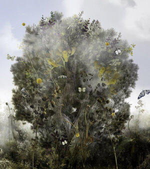 可能你以为看到的是一组华丽的自然绘画，其实是用上百张照片融合起来的作品~Ysabel LeMay要画上四到八周的时间来创作这样一幅作品~