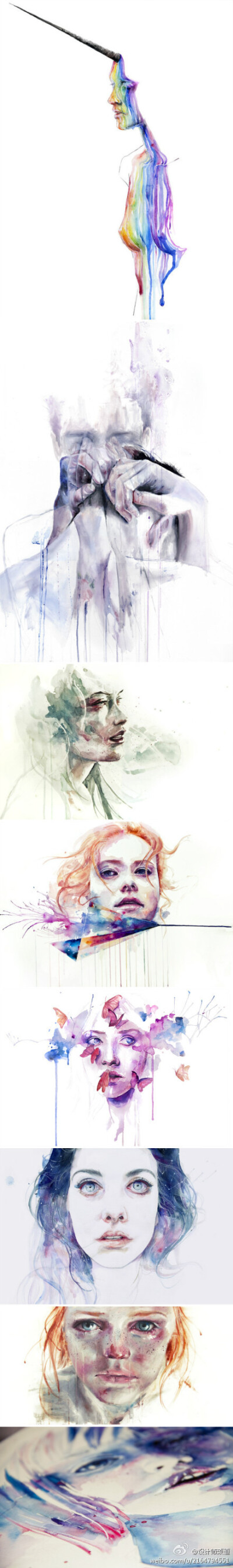 意大利画家 Agnes Cecile 水彩画作品