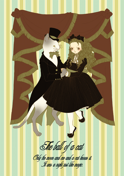 今井キラLolita洛丽塔插画 Angelic Pretty - The ball of a cat