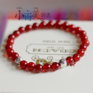 手工手链 简单贵气的红玛瑙。
