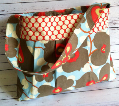 SHIPS TODAY Pleated Purse w/ Zipper Pocket Amy Butler Morning Glory Lotus Purses