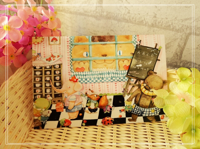 【盘子原创手绘插画明信片】幼儿园系列