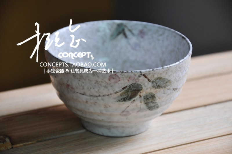 萱草手绘碗，宁静朴实的感觉