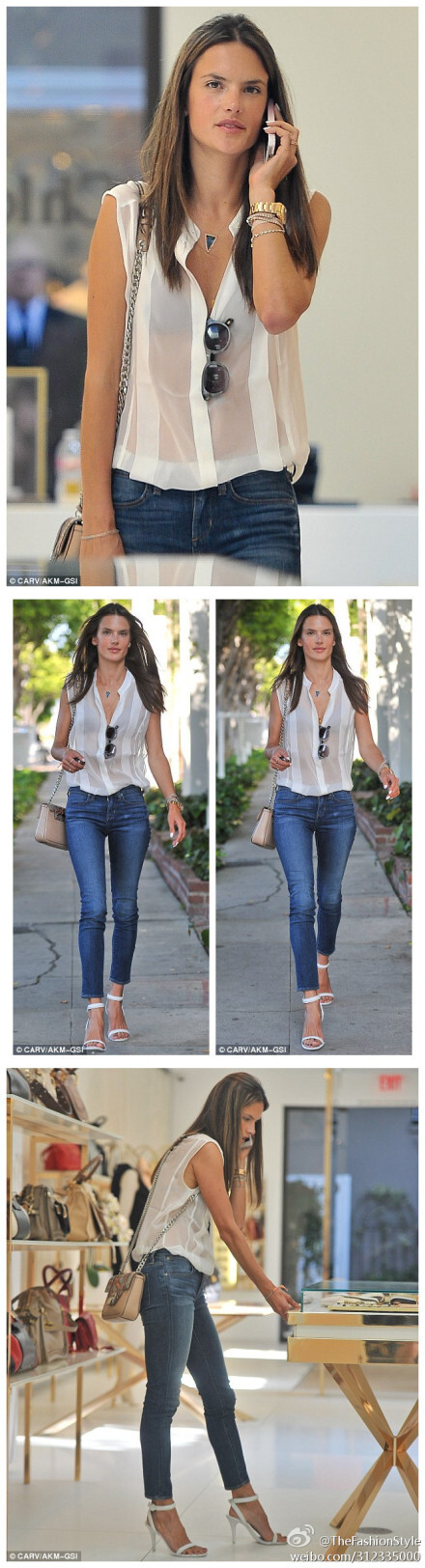 #模特街拍#—— #Alessandra Ambrosio# out shopping in LA。 2013.06.13 HQ（#高清组图#）