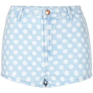 TOPSHOP MOTO Bleach Spot Denim Hotpants