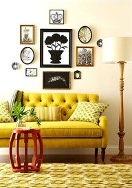 The strong color palette in this sunny bright room above is the mustard yellow which has spread equally to give the balance of the color theme. Mustard color is always a pleasing color that can be int…