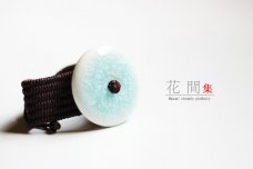 【蓝冰裂】原创手工陶瓷手链 冰裂 腕饰 麻绳编织 新品