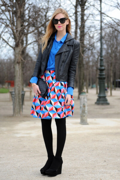 colorful geometric skirt