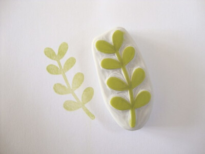 Leaves Plant Hand Carved Rubber Stamp