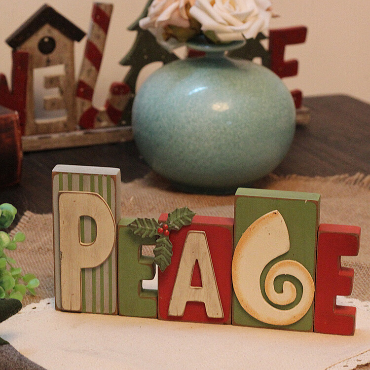 做旧木质摆件（PEACE）