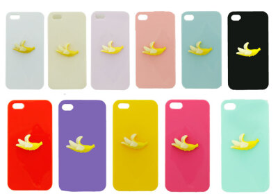 【破皮儿独家】BANANA香蕉手工定制夏日炫彩蛋糕色手机壳IPHONE4