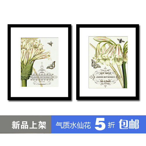 欧式气质水仙花美克美家油画现代欧式壁画有框画客厅卧室装饰画