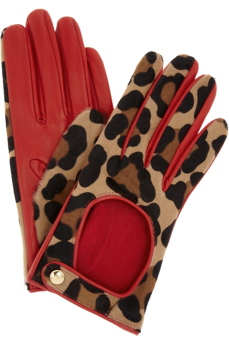 Agent Provocateur | Leopard-print calf hair driving gloves | NET-A-PORTER.COM