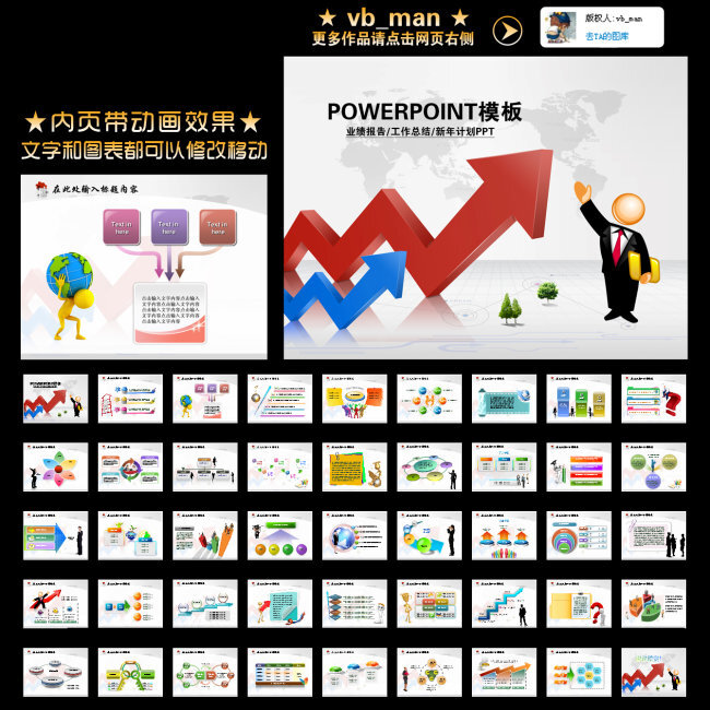 公司业绩报告年终总结商务幻灯片PPT