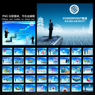移动通讯科技公司业绩报告总结PPT幻灯片