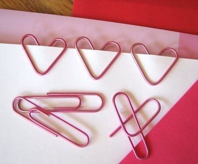 Make Heart-Shaped Paper Clips.