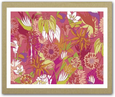 Pink floral pattern (card)