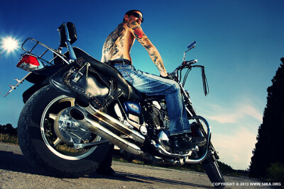 motorcycles, tattoo, Inked, Biker, Man