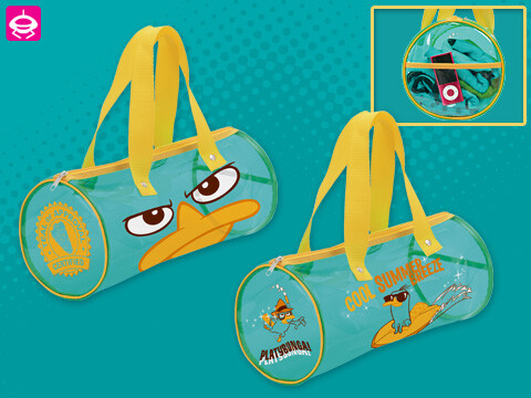 フィニアスとファーブ ペリー＆エージェントＰ ドラム型プールバッグ