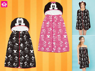 ミッキー＆ミニー ハイクオリティ３ＷＡＹフード付お着替えタオル