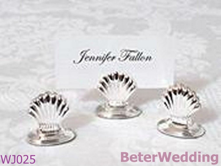 BeterWedding Decoration factory sale WJ025 Silver Plated Shell Place Card Holder Wedding Decoration(50pcs/set)Wedding Gift Wedding Card Holders, Party Decoration http://www.aliexpress.com/store/512567