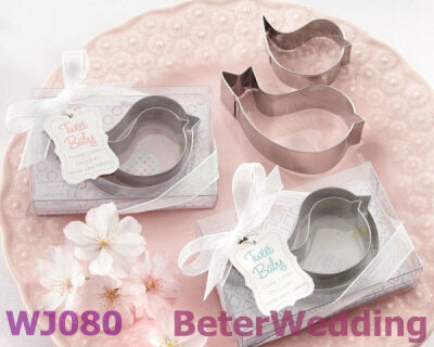 Stainless-Steel Pink Baby Birds Cookie Cutters 32pcs, 16box WJ080 wedding favors