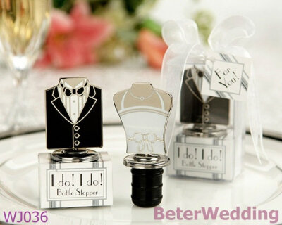 WJ036_"I Do!" "I Do!" Bride and Groom Bottle Stoppers(12pcs, 6set)Wedding Decoration_Wedding Gift_Wedding Souvenir_BeterWedding