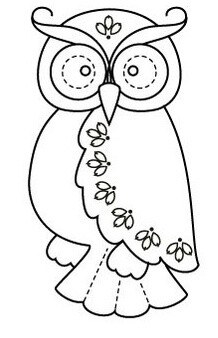 owl to colour, trace or stitch