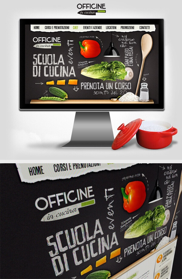 Officine in Cucina - Web interface Design by Gaia Zuccaro, via Behance