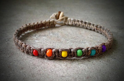 Natural Rainbow Hemp Bracelet